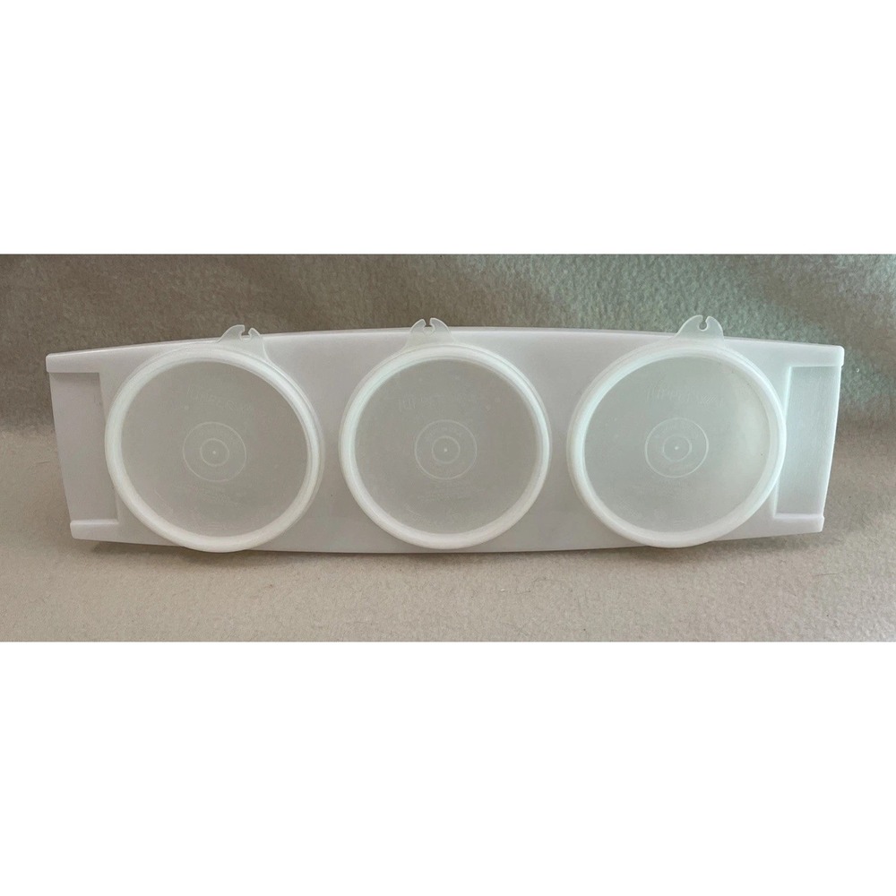 Vintage Tupperware Condiment Caddy Server #732-1 w/Lids White Clear Lids 14"